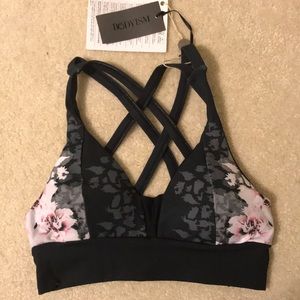 NWT Bodyism Floral Sports Bra w/Criss-Cross Straps